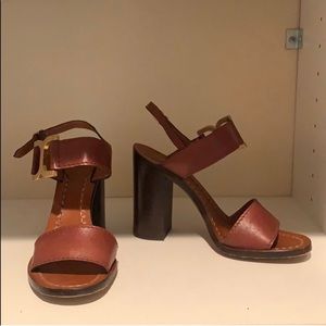 Chloe Leather Sandal Heel